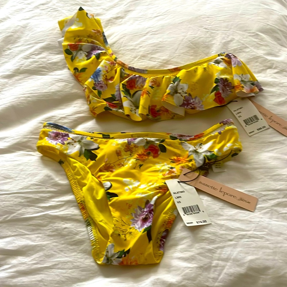 Nanette Lapore one shoulder ruffle bikini